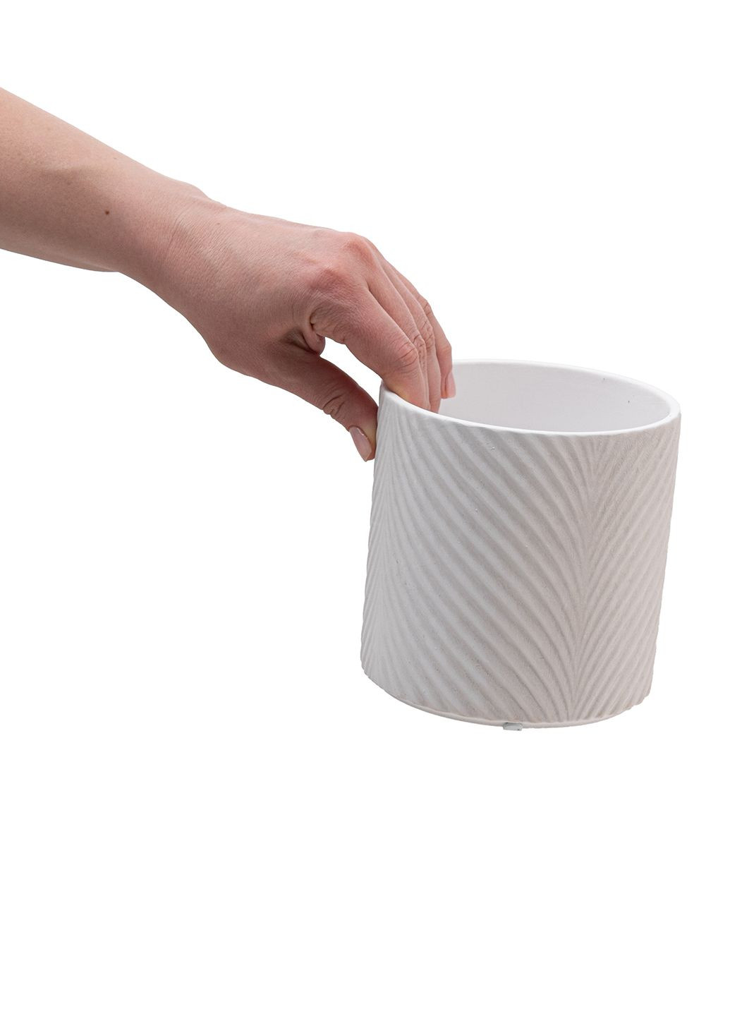 Кашпо для цветов elemi Листок 13 см керамическое 1,3 л белое Мамин Посуд (336213680)