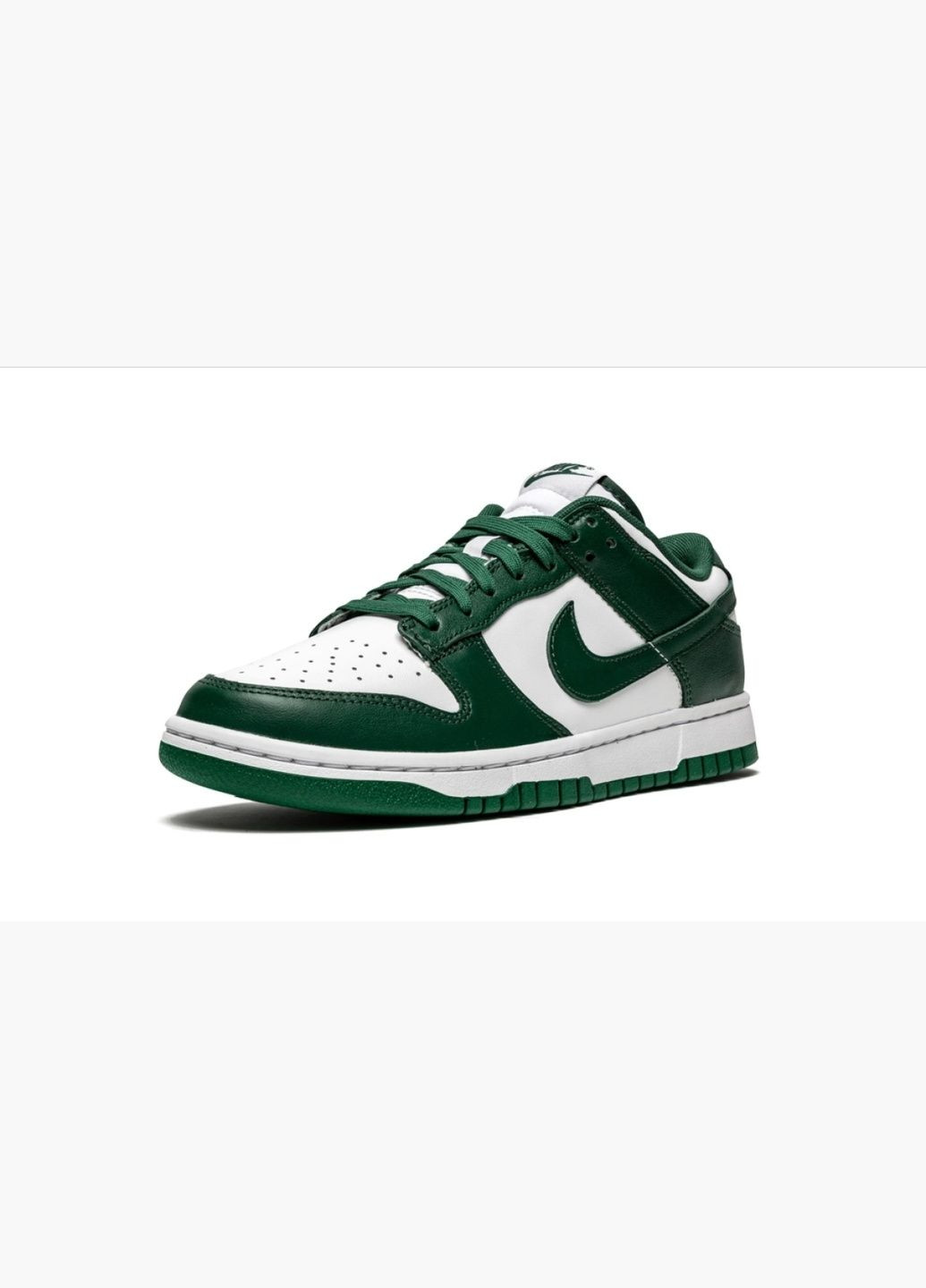 Білі кросівки чоловічі dunk low white/green dd1391-101 Nike