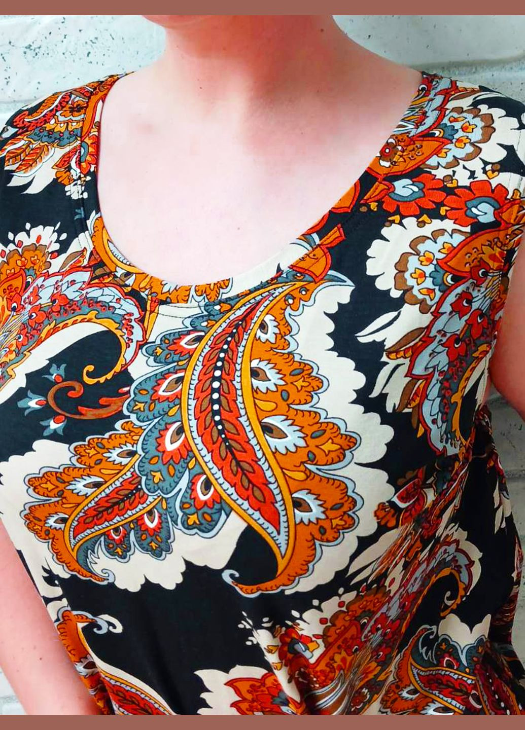 Летняя женская футболка без рукава, удлиненная майка для лета (норма батал), трикотаж бамбук, No Brand - (335053157)