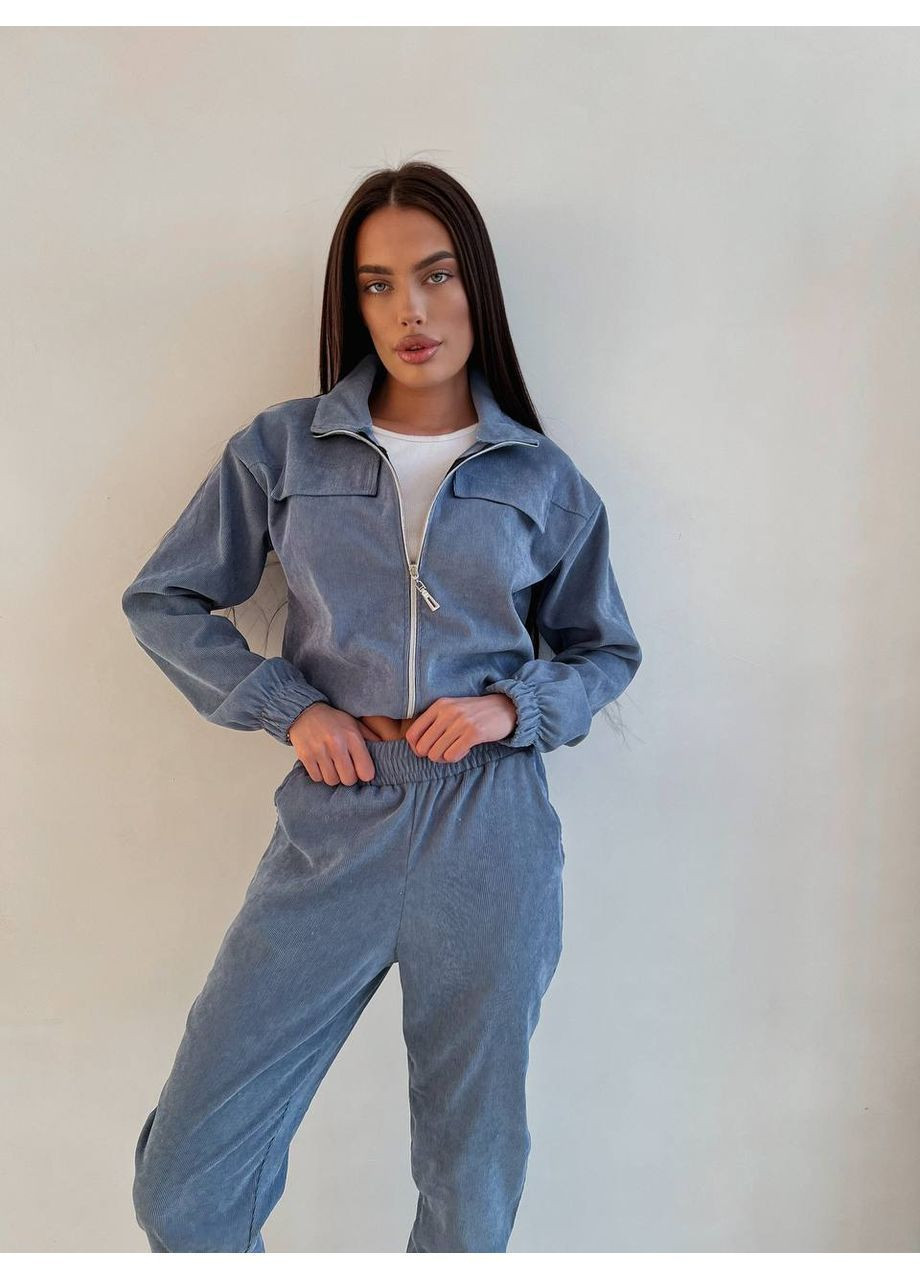 Костюм мікровельвет на блискавці кофта та штани джогери Україна (362557415)