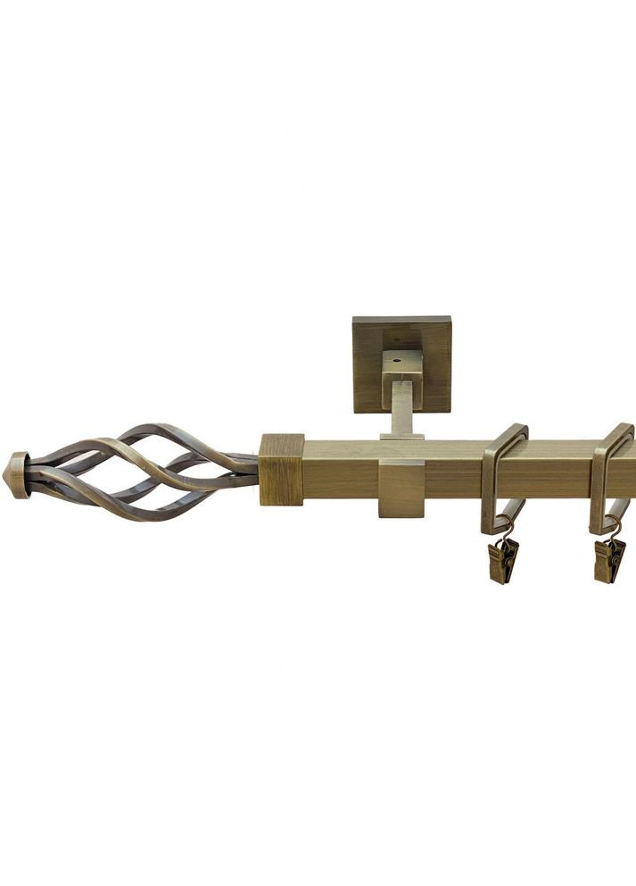 Карниз Коссел ( Ажур ) металевий однорядний бруклін гладка труба Антик 20 мм 300 см (00-00015590) ORVIT (300279146)