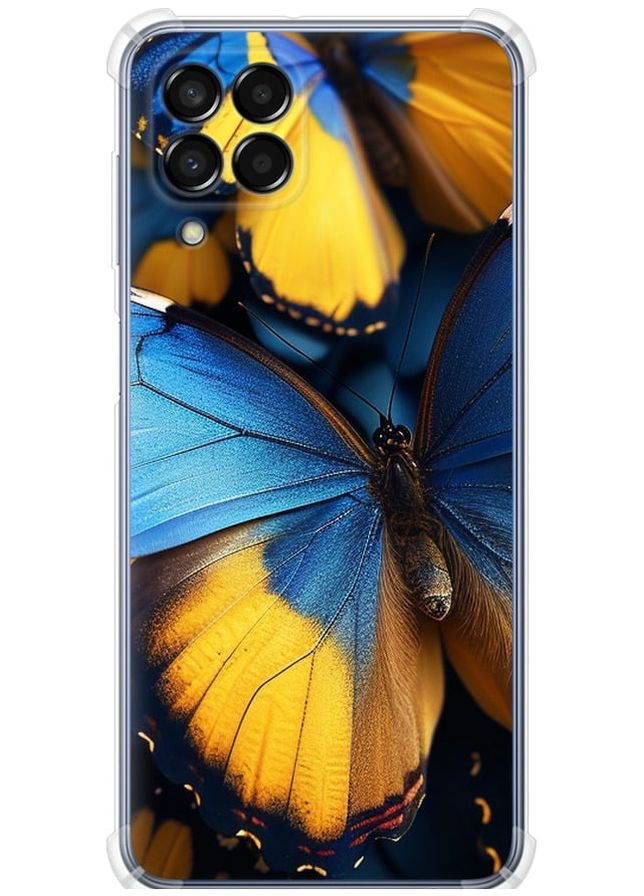 Силикон с усиленными углами чехол 'Желто-голубые бабочки' для Endorphone Samsung Galaxy M33 M336B (285700781)