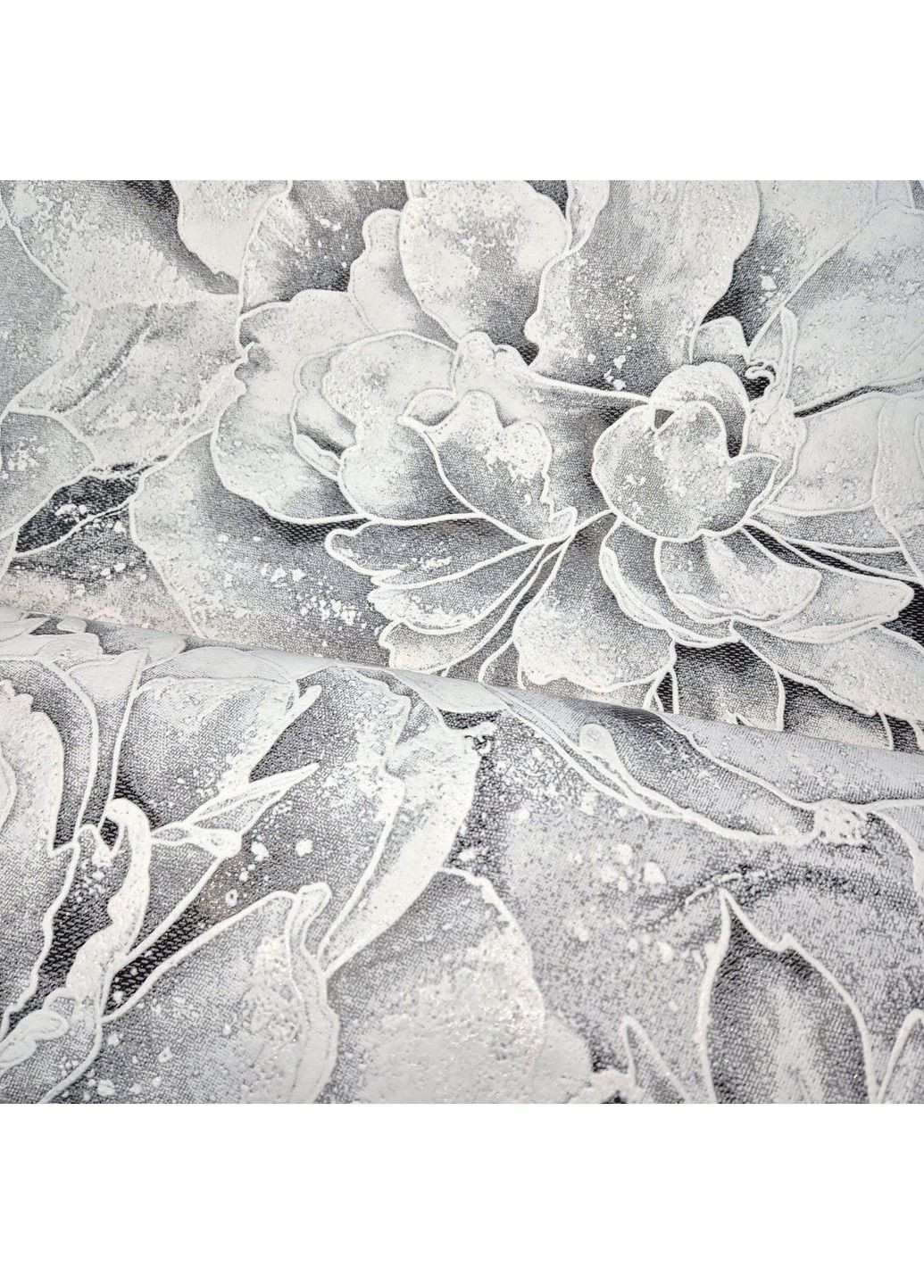 Шпалери вінілові 10.05 × 1.06 м Слов’янські шпалери 3751-10, сірі, чорні,,білі в спальню, вітальню, зал, коридор, кімнату Слов'янські шпалери (340275474)