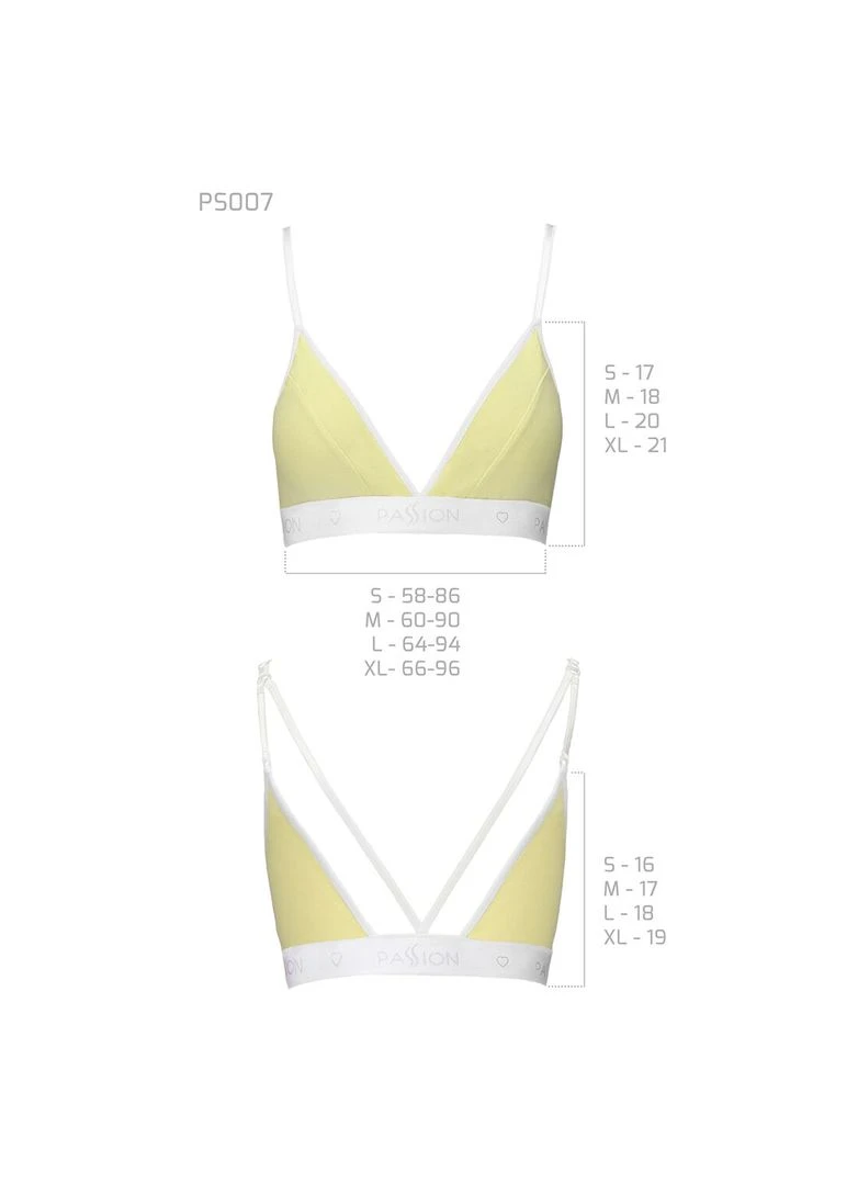 Жовтий спортивний топ з подвійними бретелями ps007 top, yellow Passion
