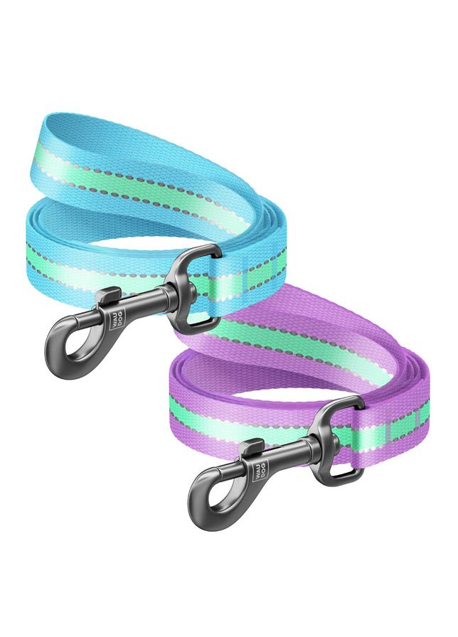 Поводок для собак WAUDOG нейлоновый 20мм 122см фиолетовый светоотражающий для больших собак поводок ProDobro (373221421)