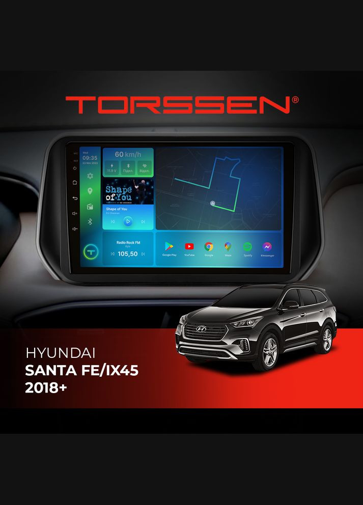 Штатна магнітола Hyundai Santa Fe/IX45 2018+ FL10 4+64Gb 4G Carplay DSP Torssen (307089875)