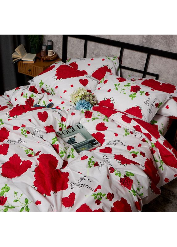 Комплект постельного белья Бязь Gold Люкс Семейные 160х220х2 наволочки 2х50х70 (MS-820009796) Moon&Star Scarlet Romance (356115337)