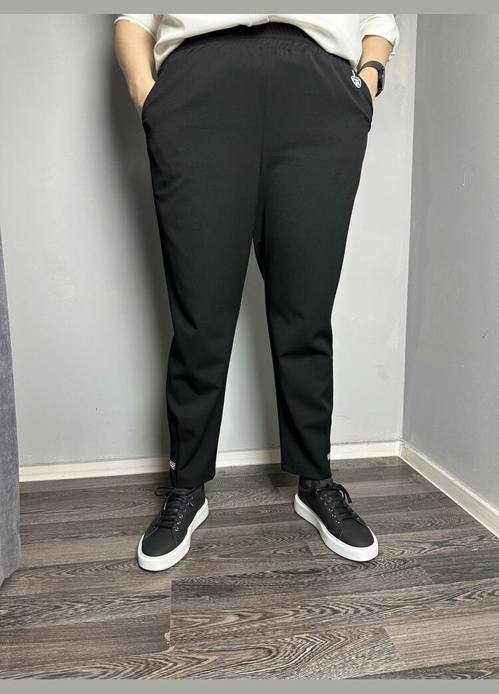 Женские брюки чёрные в стиле спорт MKJL1134-1 Modna KAZKA (336934038)