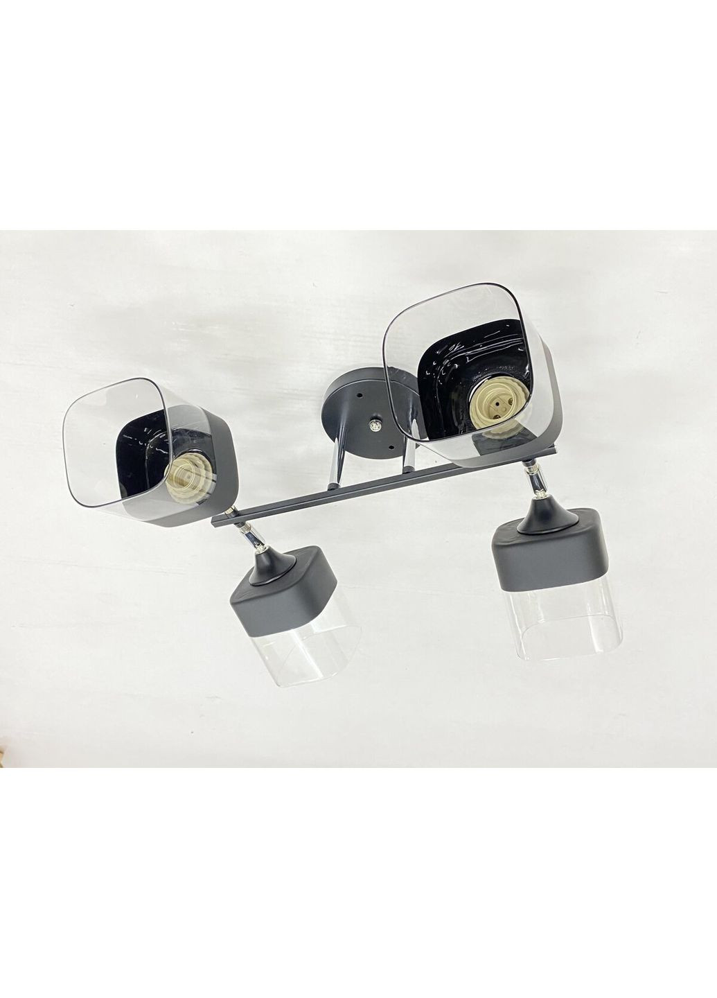 Стельова Люстра на 4 плафони 91134/4 (Чорний+Хром) Valeso (353495396)