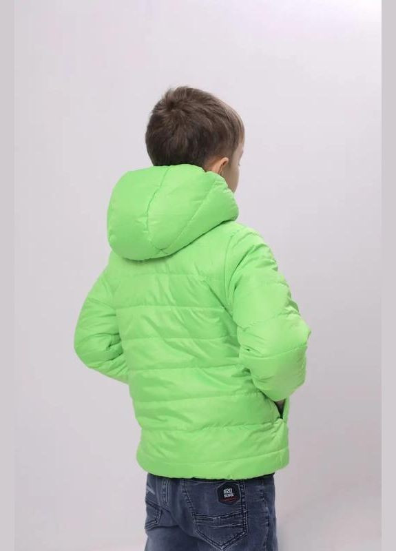 Салатовая демисезонная детская на мальчика салатовая двусторонняя Polin Line куртка