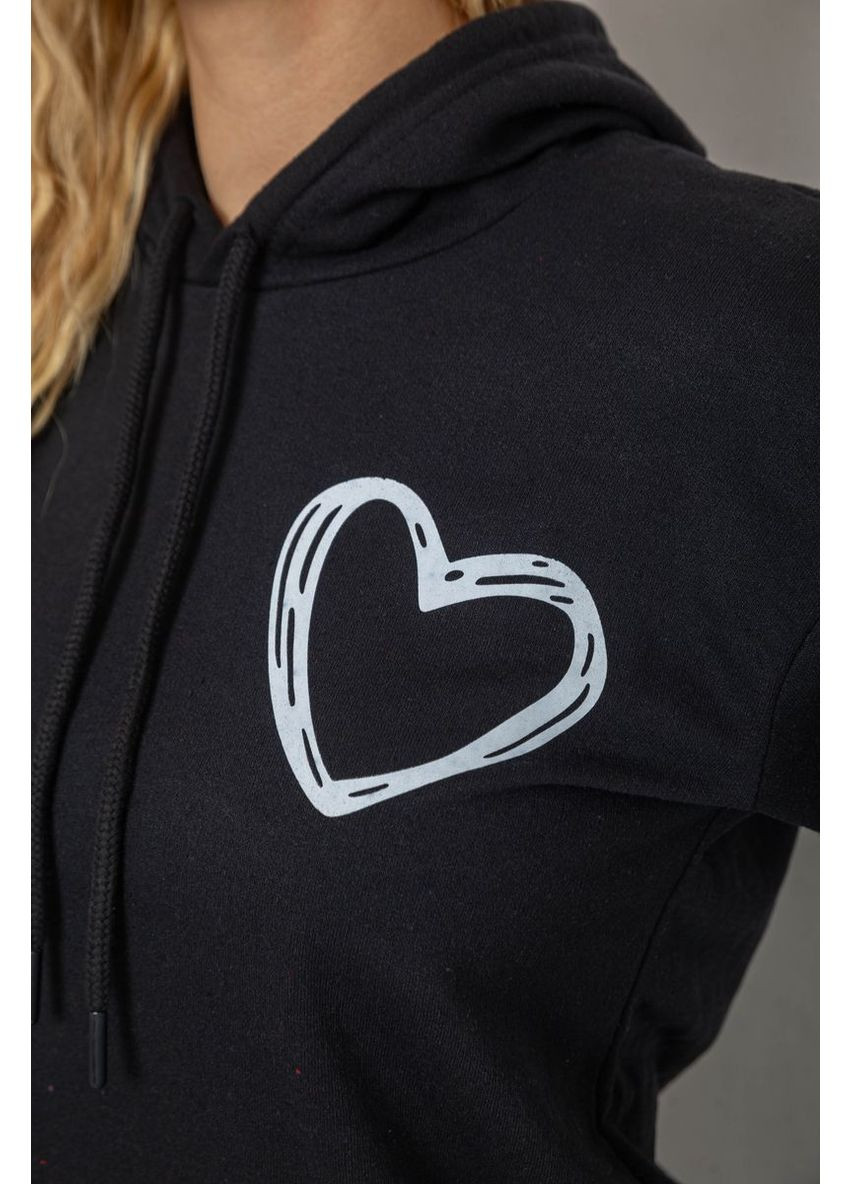 Худі жіночий на тонкому флісі, колір чорний, 238R57162-10 Ango (369972365)