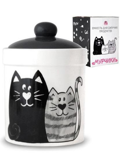 Банка для продуктов «Мурчики» 990мл керамическая S&T (330137747)