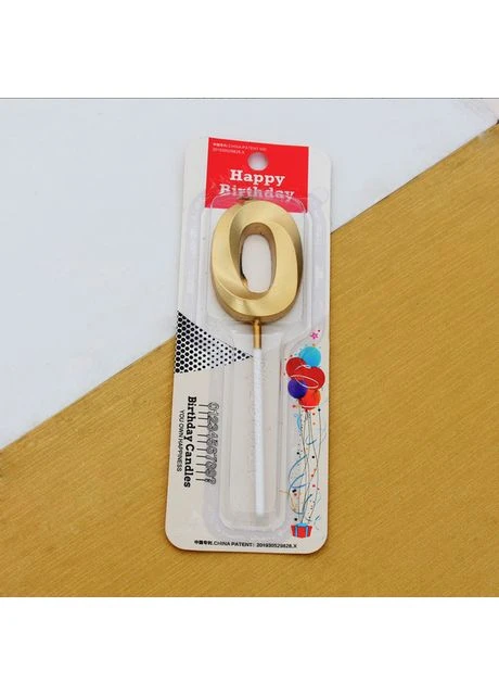 Свічка в торт, цифра "0" золота грань No Brand (381100211)
