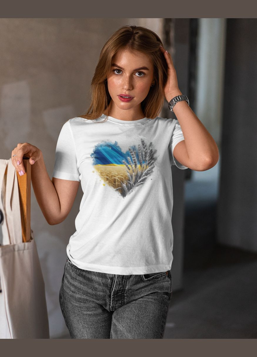 Футболка жіноча патріотична з серцем 21100002 Mishe - (315048406)