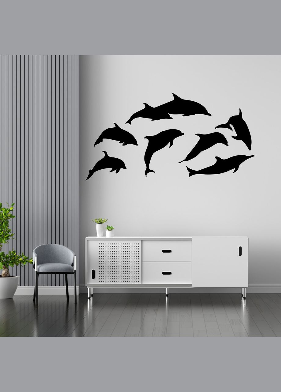 Набір наклейок на стіну, скло, меблі, дзеркало, метал "Дельфіни" Кавун наклейка (316189579)
