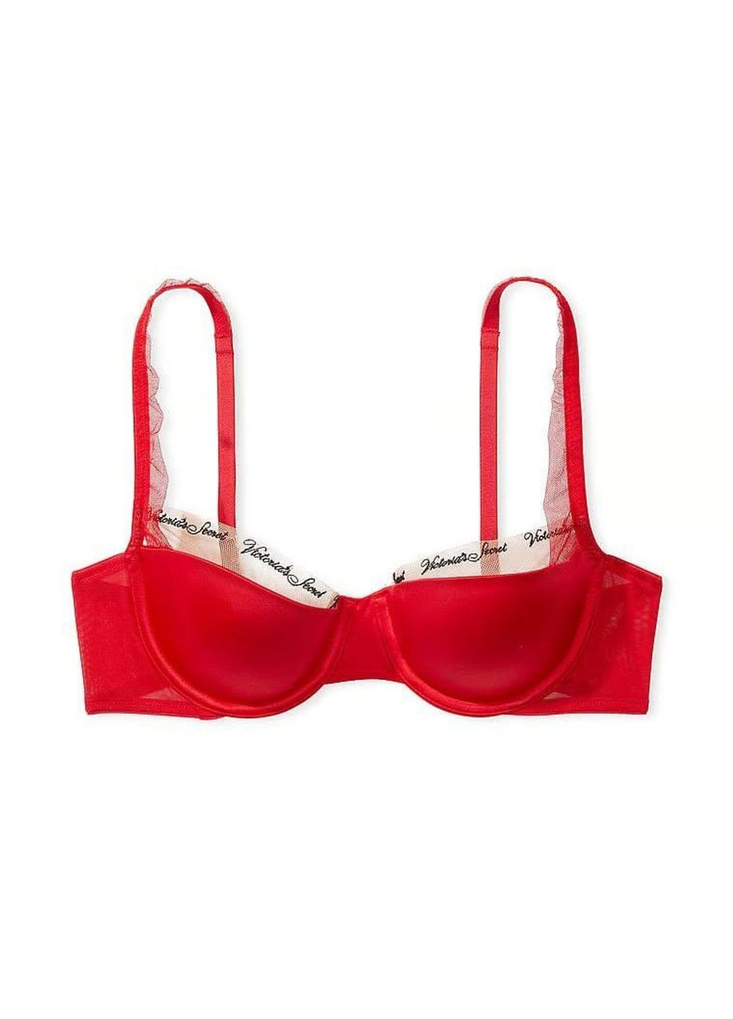 Красный бюстгальтер smooth logo embroidery lightly lined balconette bra красный Victoria's Secret