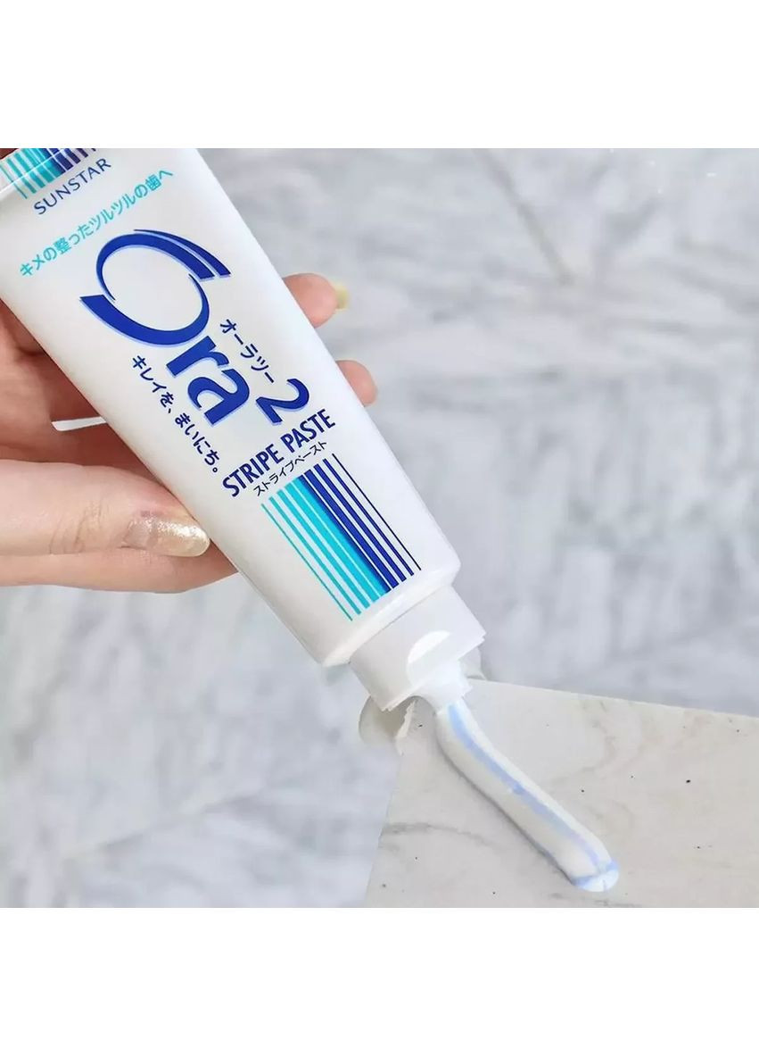 Ora2 Stripe Paste зубна паста подвійний кальцій, 140 г Sunstar (308390769)