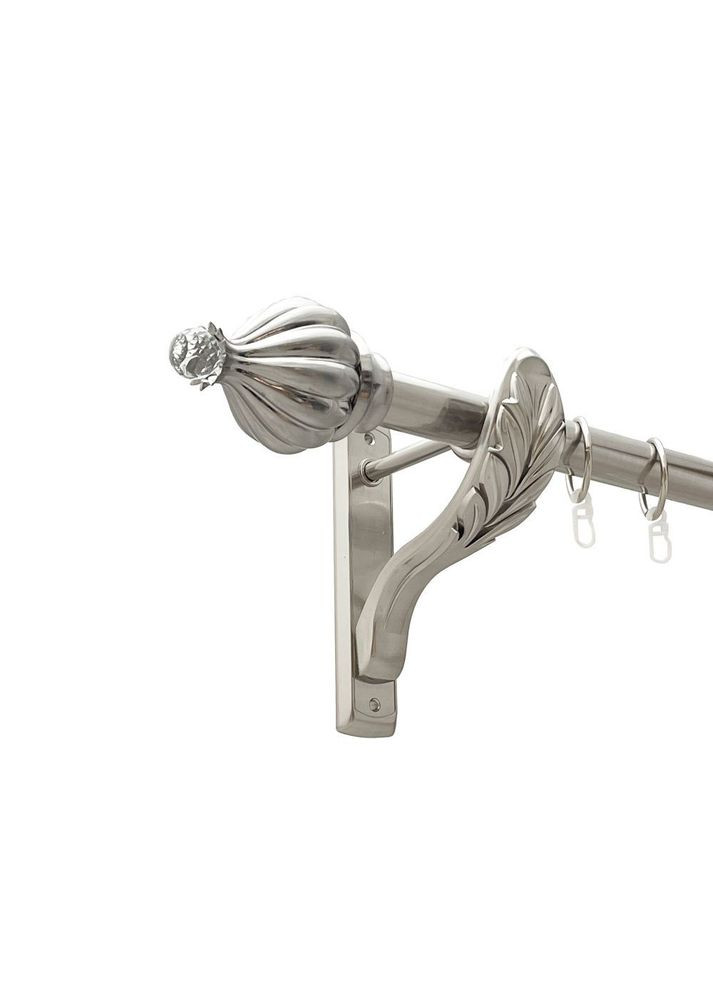 Карниз Таджа-Кристалл металлический однорядный ретро гладкая труба Нержавеющая Сталь 25 мм 200 см (00-00021572) ORVIT (300690625)