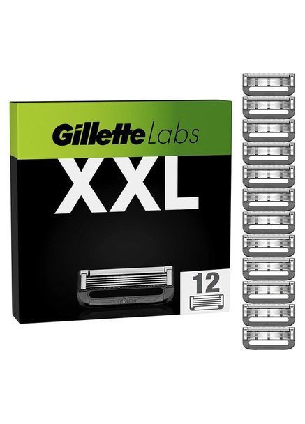 Картриджи сменные для бритья (лезвия кассеты) мужские 12 (6+6) шт Gillette Labs (365824362)