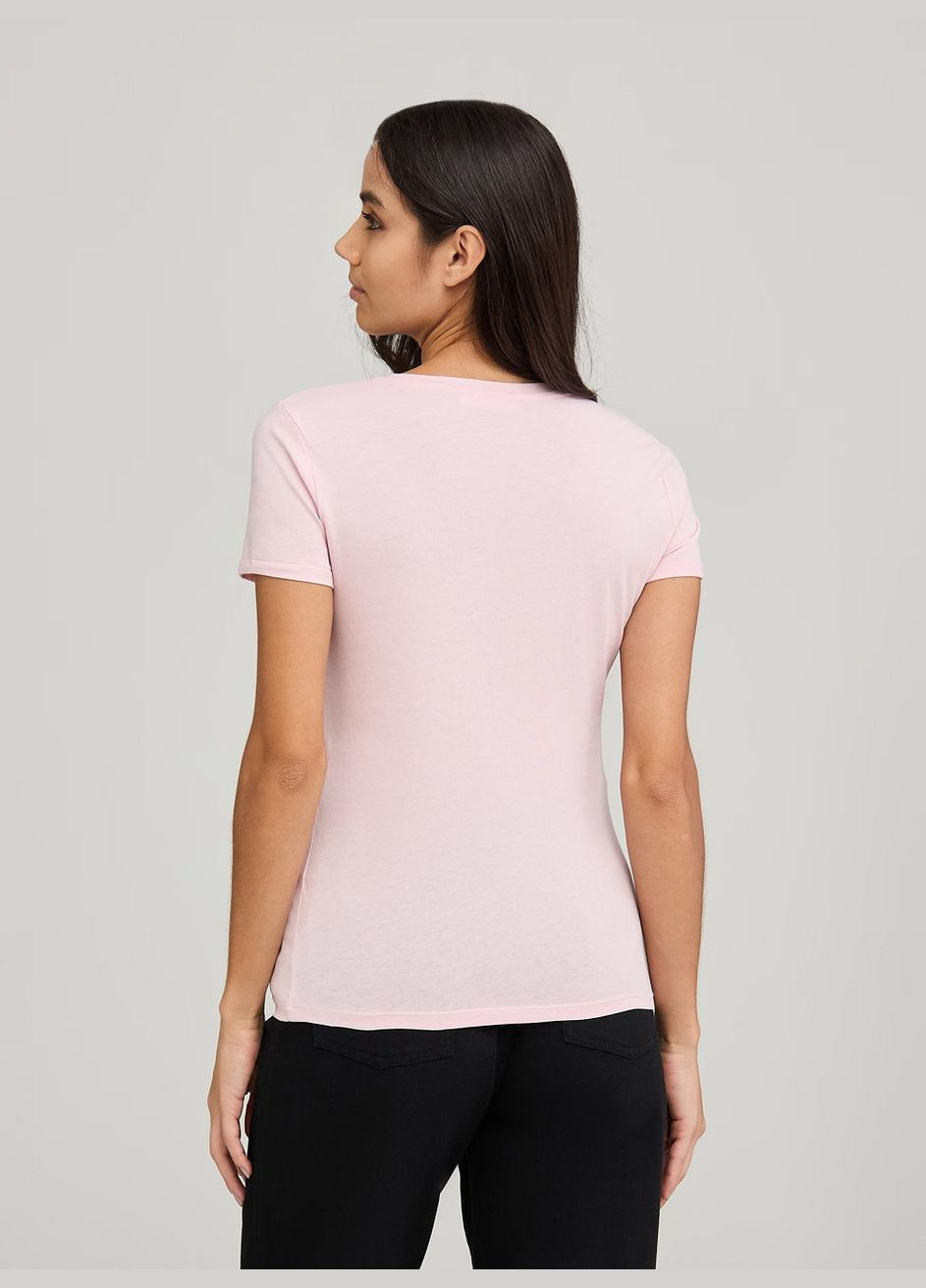 Светло-розовая летняя футболка женщин Terranova