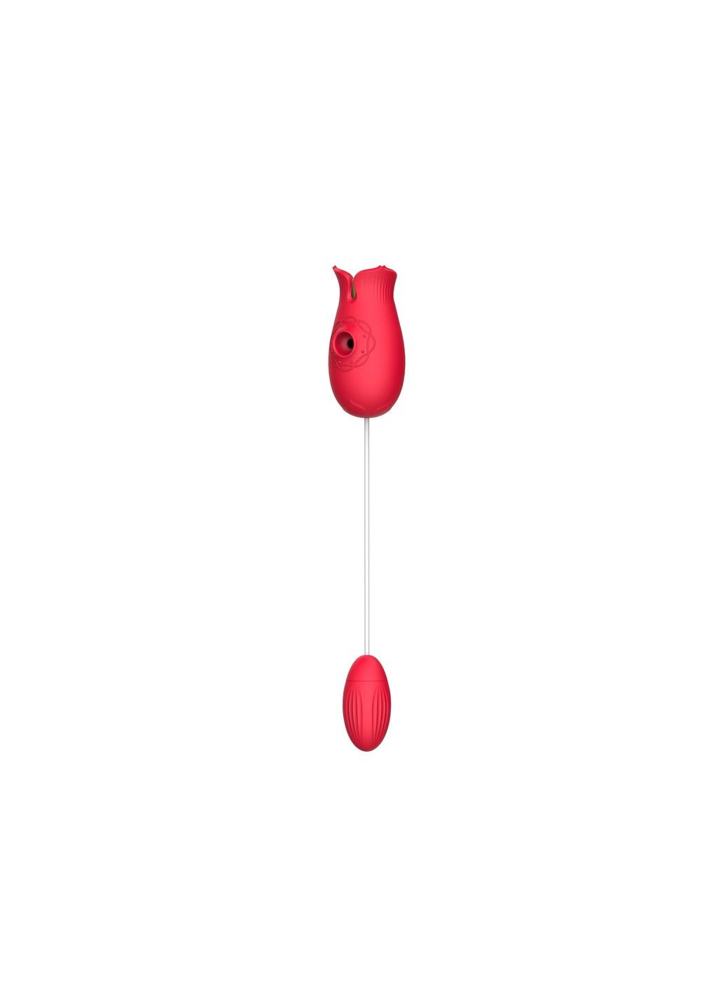 Вібратор вагінально кліторальний з вакуумною стимуляцією та вібро Flower Love egg, червоний Boss Series (292011934)