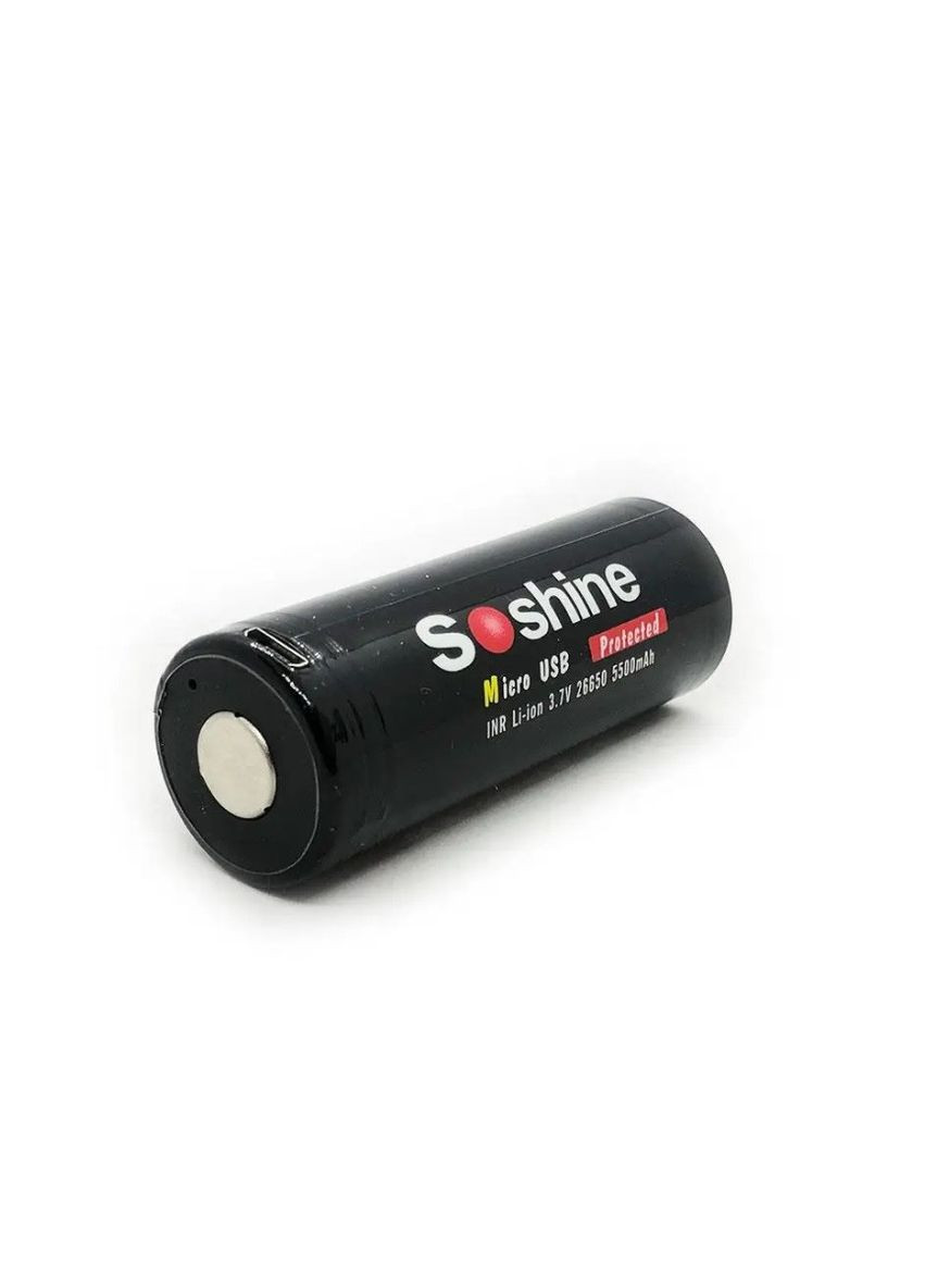Акумулятор 26650 3.7V 5500mah Li-Ion з контролером і з зарядкою від micro-USB Soshine (370779515)