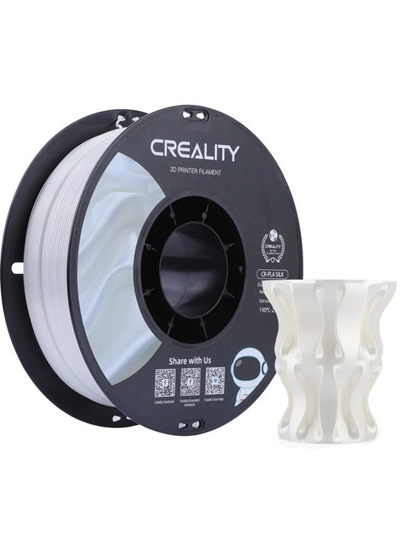 Пластик для 3D принтера PLA Silk 1кг 1.75мм White (3301120004) Creality (323120519)