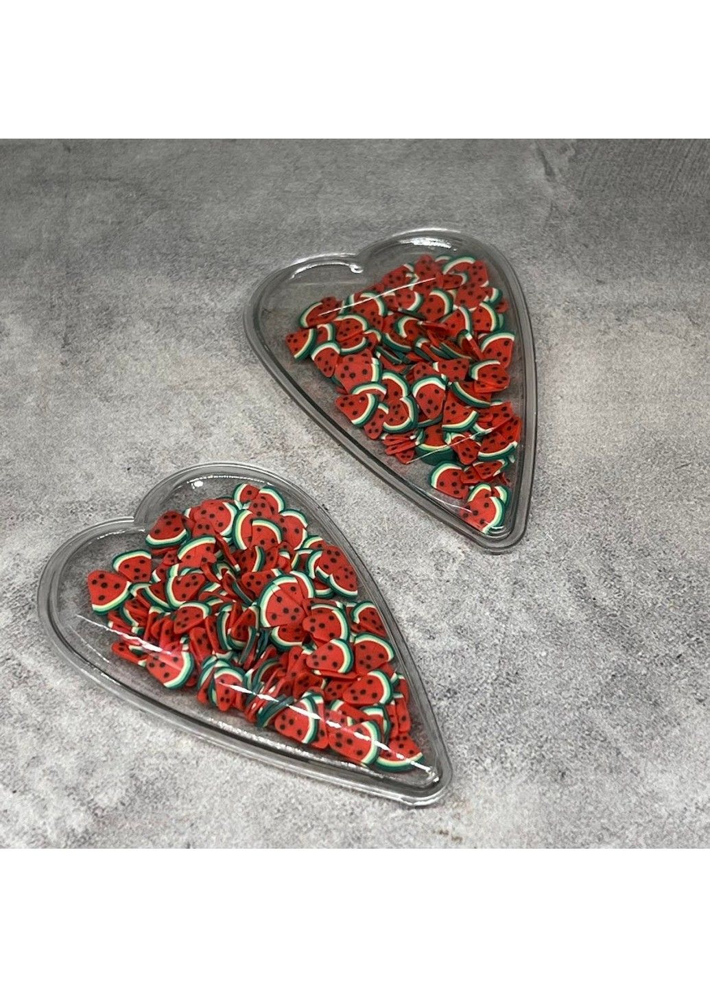 Силіконова заготовка для заколок з наповнювачем - Кавунчик, розмір 6*4 см, арт 08015, 1 пара No Brand (325696669)