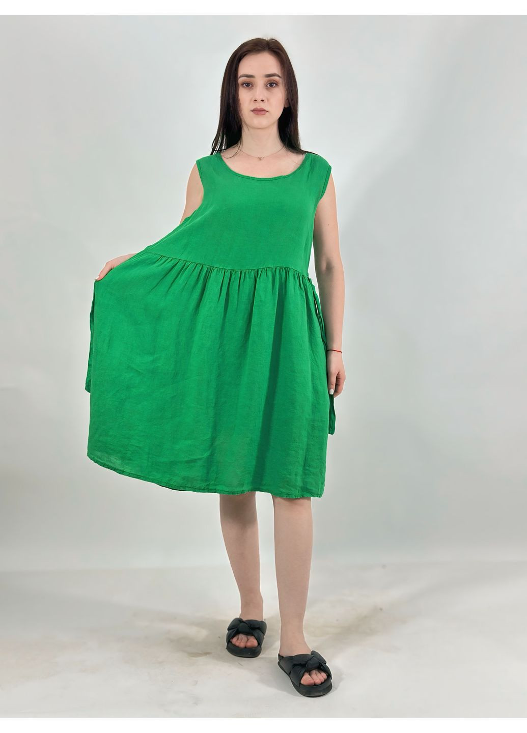 Зелена сукня лляна Hello