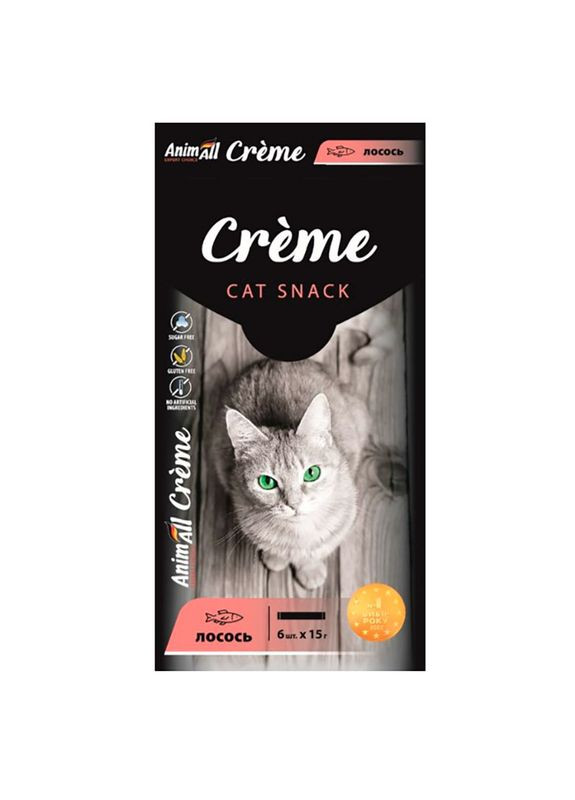 Кремовые лакомства со вкусом лосося для котов Сreme - 6х15 г AnimAll (327071296)