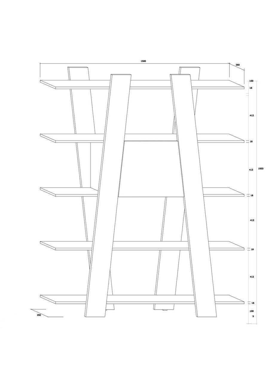 Стеллаж кухонный из дерева Эверли 5 мокко (СТА-518610) No Brand (327868197)