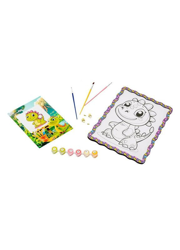 Детский набор для росписи по дереву "Динозаврик" Puz-22946 формат А4 No Brand (362569601)