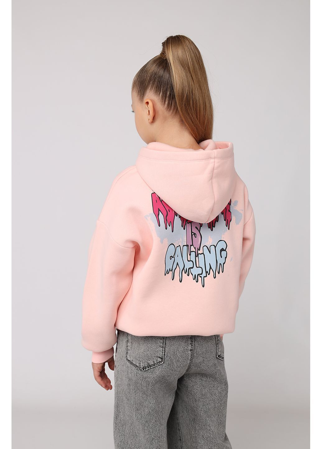 Худі для дівчинки колір світло-рожевий ЦБ-00284536 Yuki (366265379)