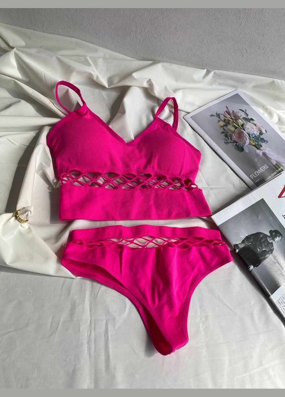 Фуксиновий (колору Фукія) демісезонний жіноча базова комплект двійка фуксія No Brand білизна