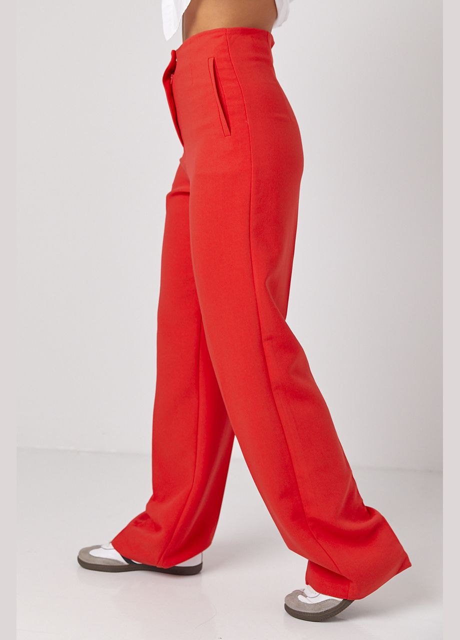 Класичні жіночі штани зі стрілками - червоний Lurex (300584762)