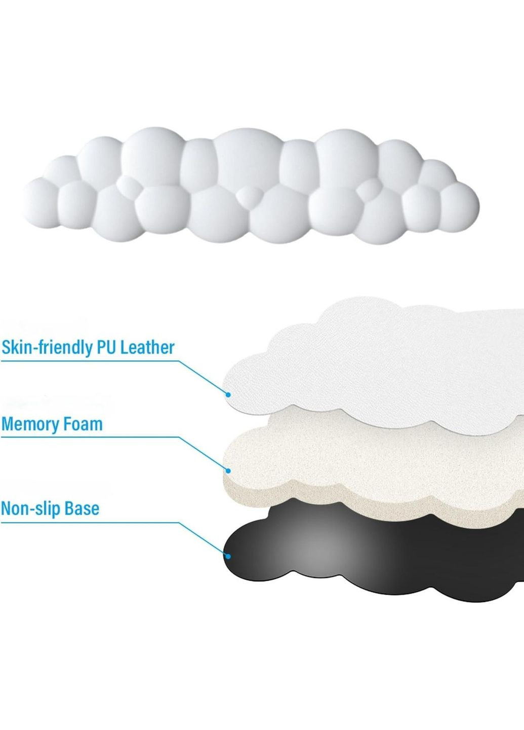 Підставка під зап'ястя для клавіатури Bubbles Blue No Brand (356494894)