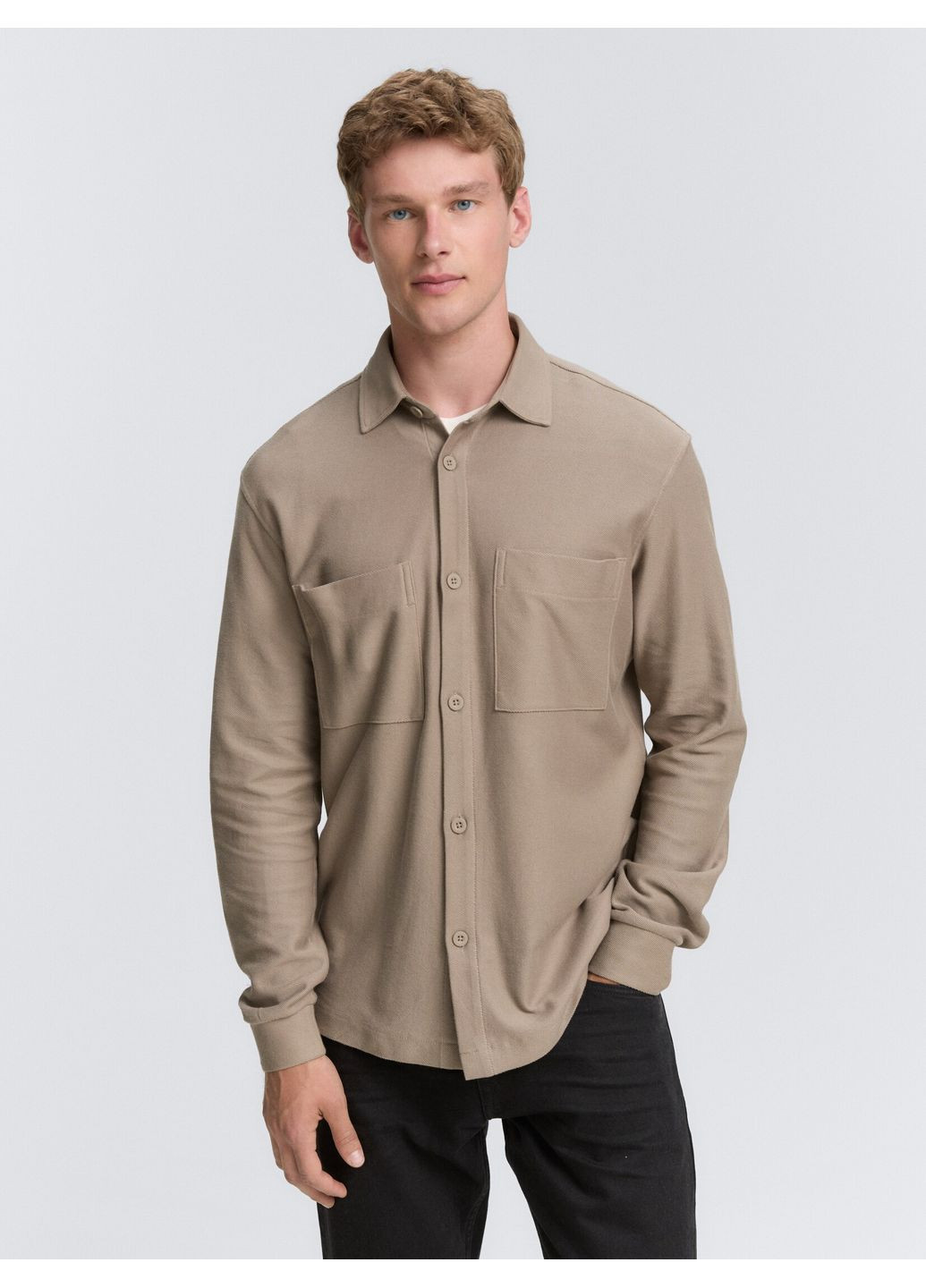 Бежевая рубашка Tom Tailor