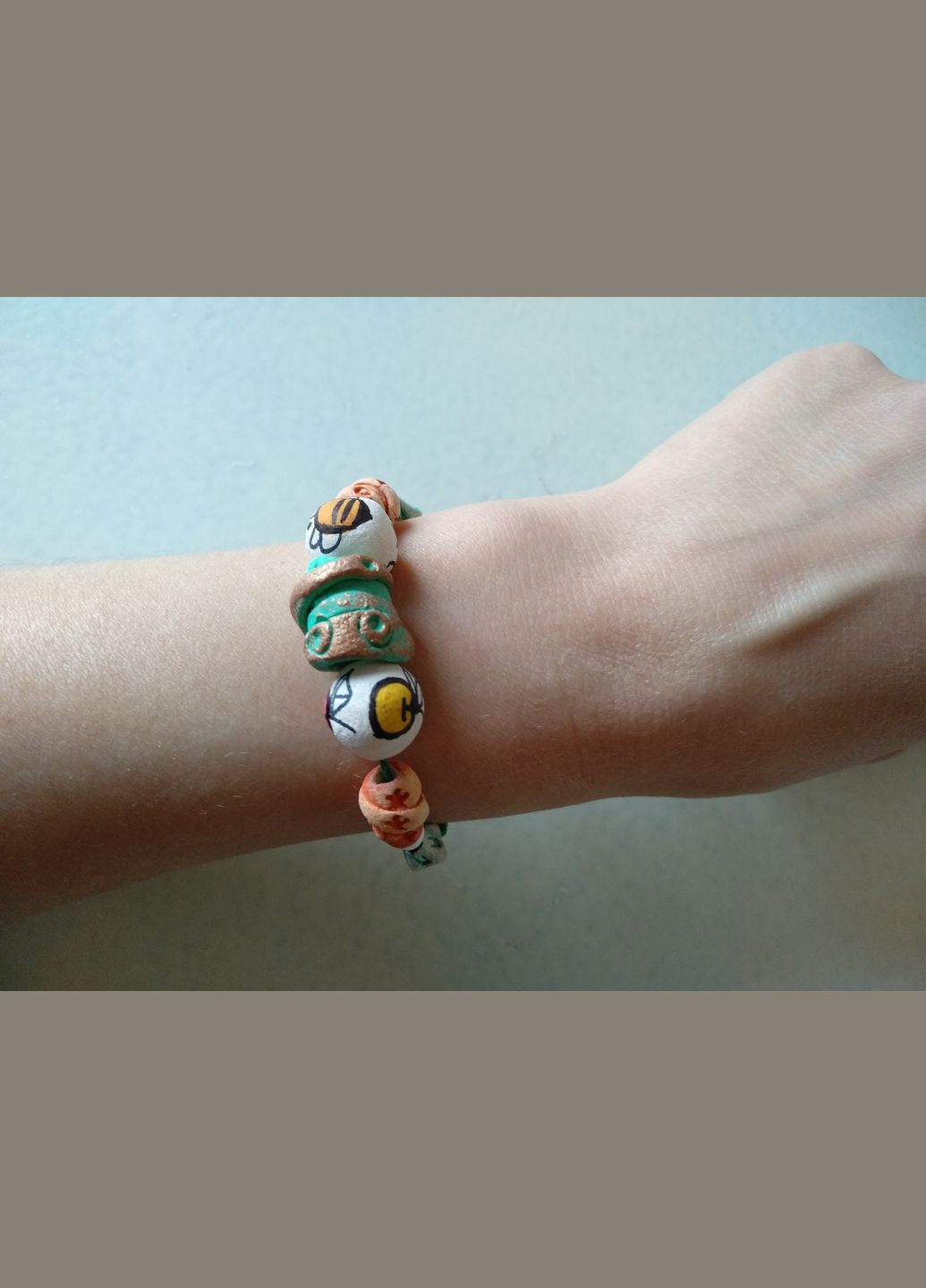 Керамічний браслет ручної роботи №14 Коти&Ангели (302450822)