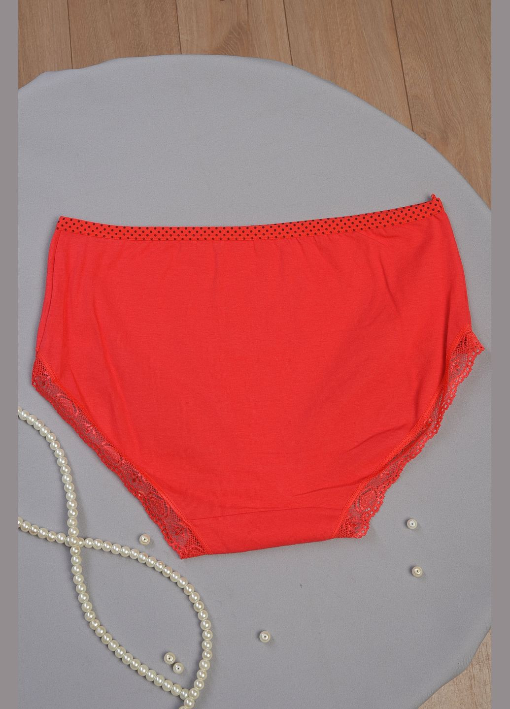 Труси жіночі напівбатальні червоного кольору Let's Shop (301505845)