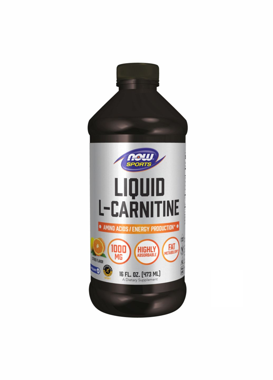 Жидкий L-карнитин для похудения NOW 1000 мг 473 мл цитрусовый вкус Now Foods (367956853)