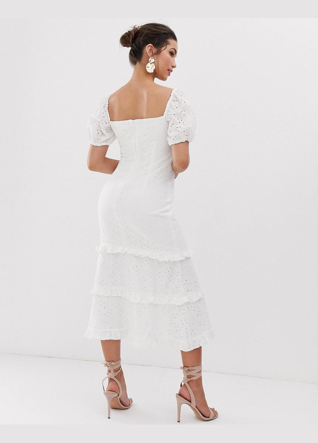 Білий сукня міді з вишивкою keepsake Asos