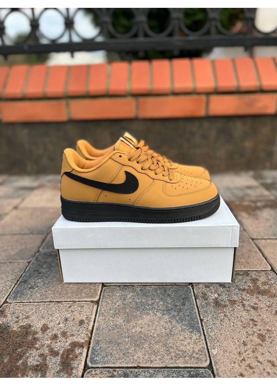 Черные демисезонные кроссовки мужские nike air force 1 07 wheat black-midnight navy найк аир форс 1 премиум No Brand