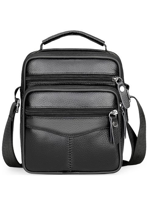 Мужская сумка барсетка 17x21x9, кожаная сумочка планшет 75003 черная Tiding Bag (370159496)