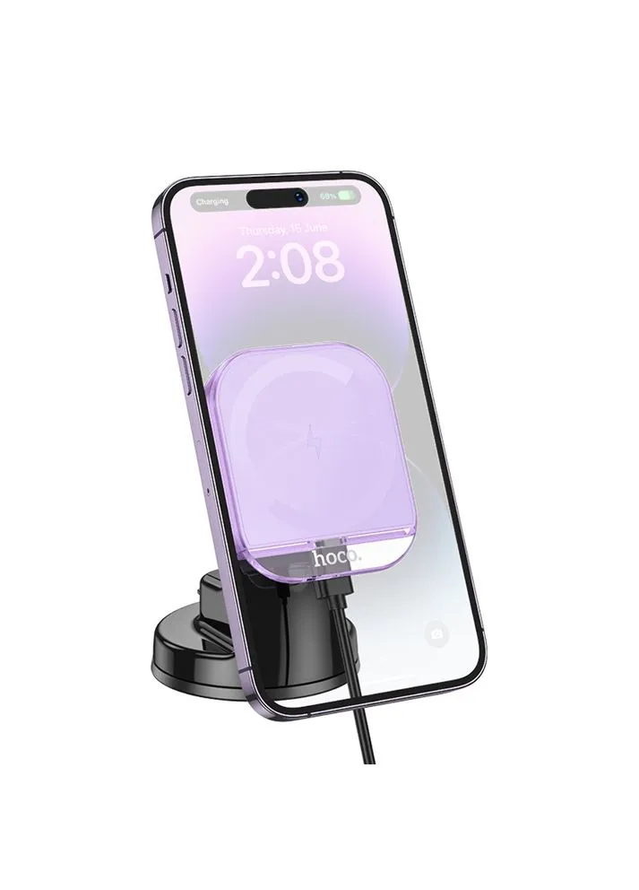 Автотримач Hoco HW18, Wireless Charging MagSafe, 15W, Purpule No Brand (402250913)