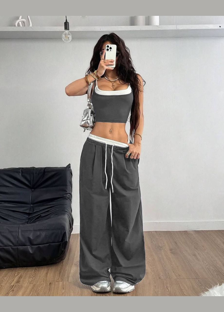 Стильный женский костюм с палаццо и топом No Brand Б1436/1437-332/2 (341279820)