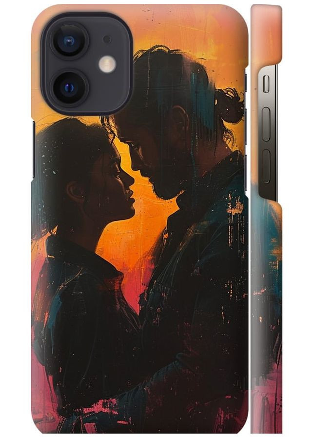 3D пластиковий глянцевий чохол 'Кохання на полотні' для Endorphone apple iphone 12 mini (286771049)