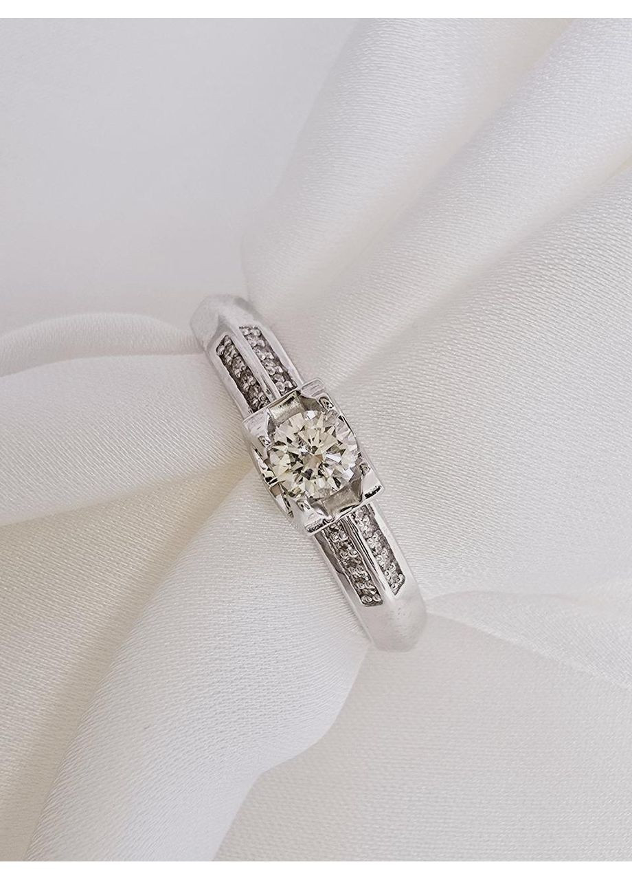 Золотое кольцо с бриллиантами, белое золото 585 пробы (17,5р). SOVA jewelry house (368778952)