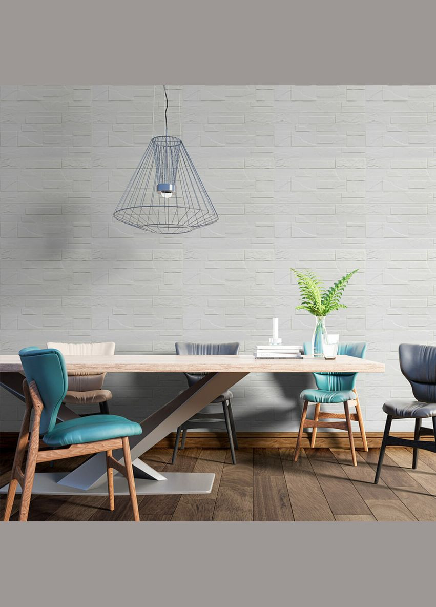 Самоклеюча декоративна 3D панель камінь Біла бита цегла700х770х5мм (180) SW-00000426 Sticker Wall (316101028)