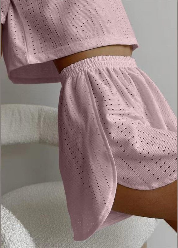 Пудрова жіноча піжама комплект для дому футболка + шорти Veronica