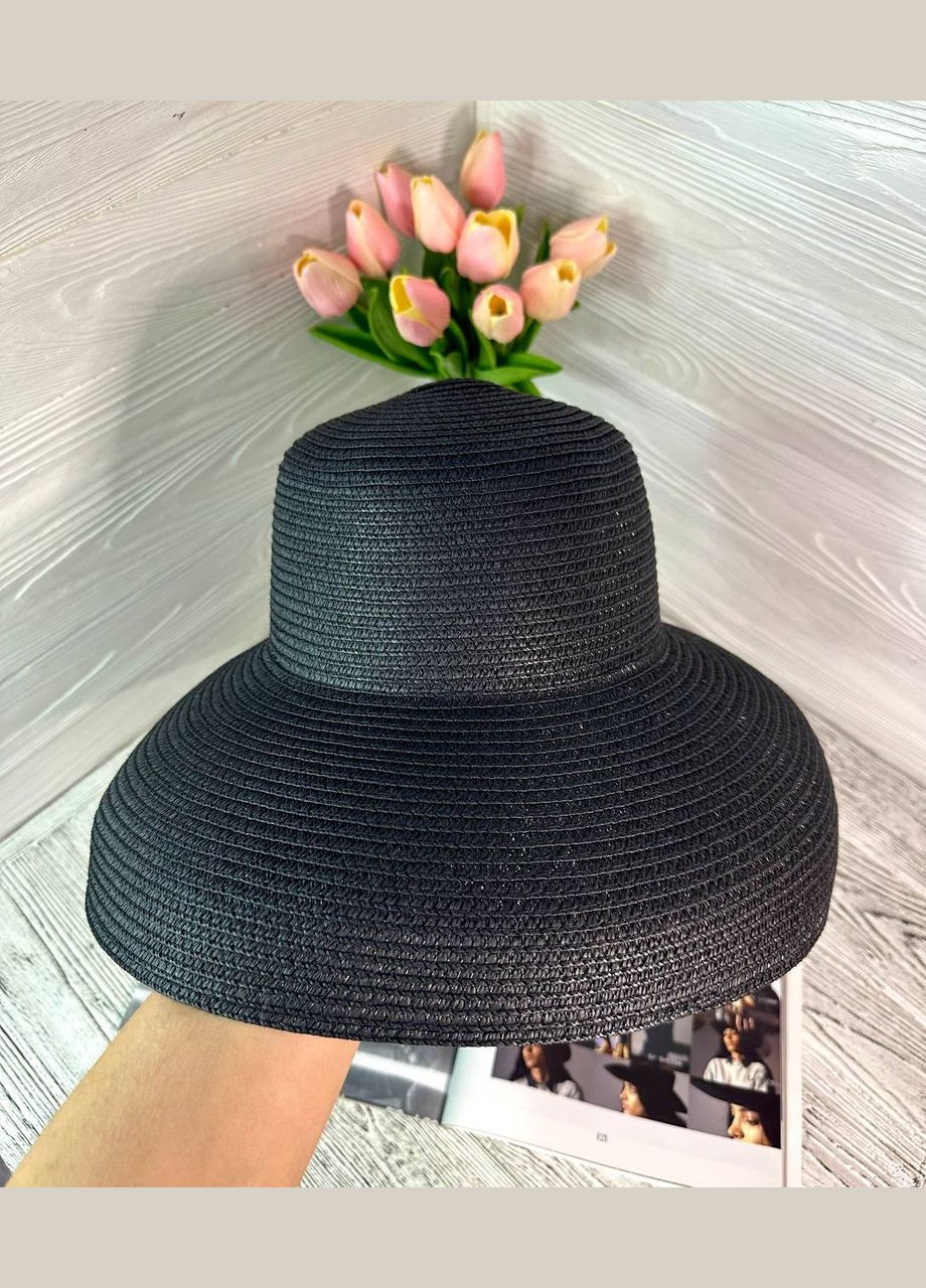 Шикарний солом'яний капелюх жіночий сонцезахисний в стилі Одрі Хепберн (55-58) No Brand (358204263)